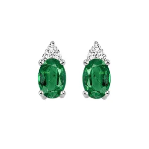 10KT White Gold & Diamond Classic Book 10K Birthstone Ensembles Fashion Earrings  - 1/10 ctw