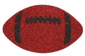 12"L x 7.25"W Glitter Football: Red, Black - MD0272F6