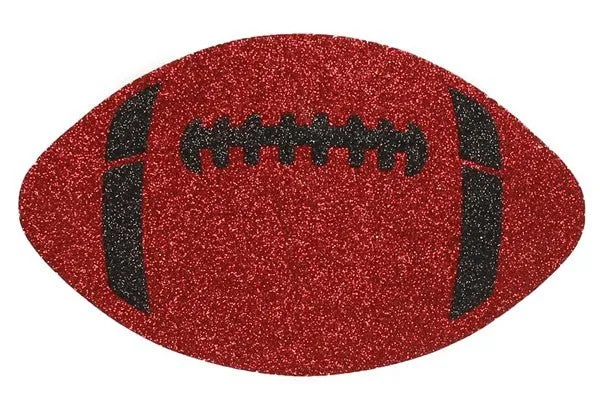 12"L x 7.25"W Glitter Football: Red, Black - MD0272F6