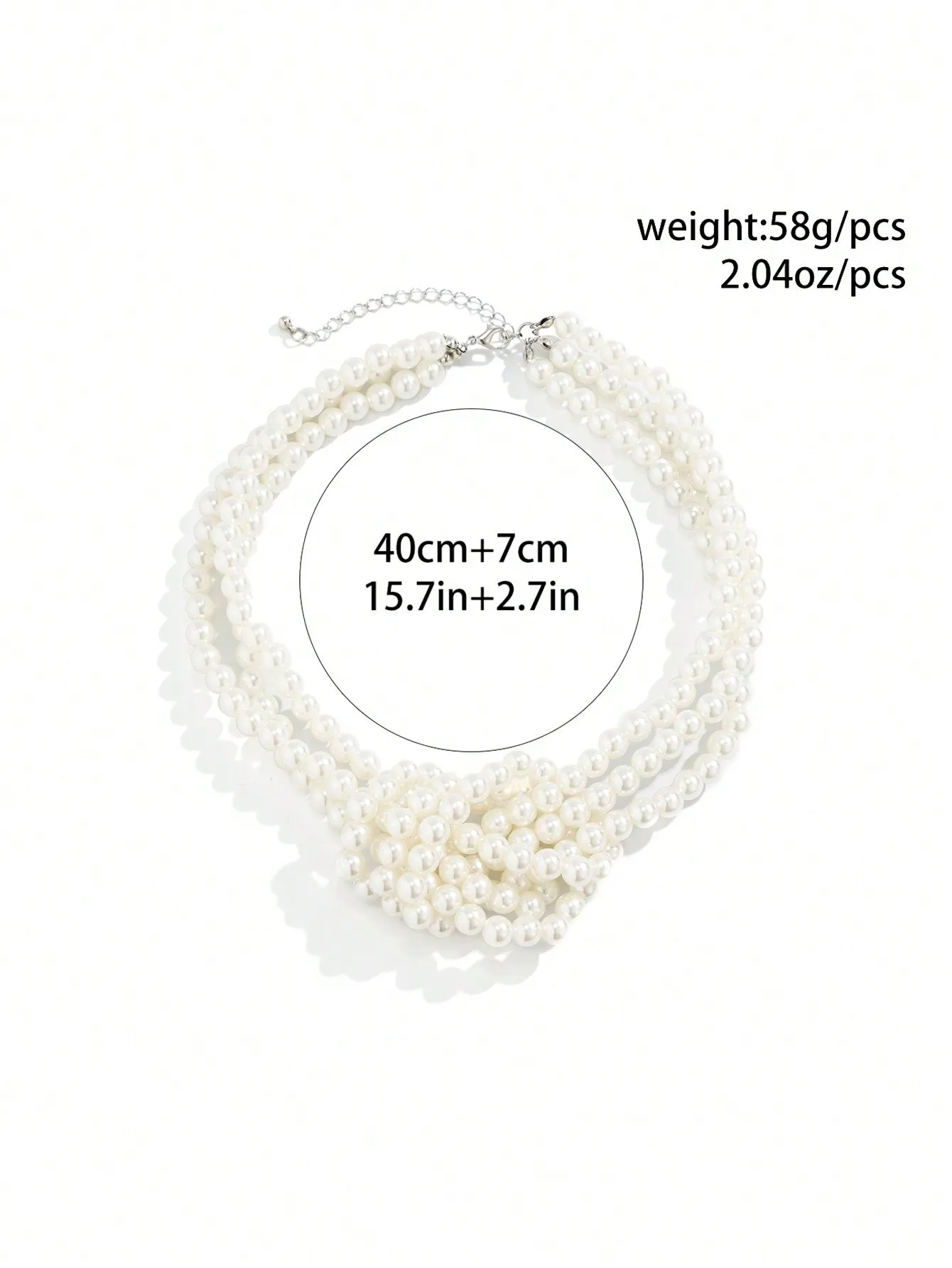1pc Stylish Faux Pearl Bead Clavicle Necklace