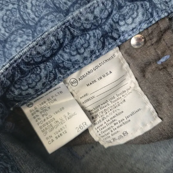 AG Adriano Goldschmied The Legging Ankle Jeans In Scallop Light Size 26