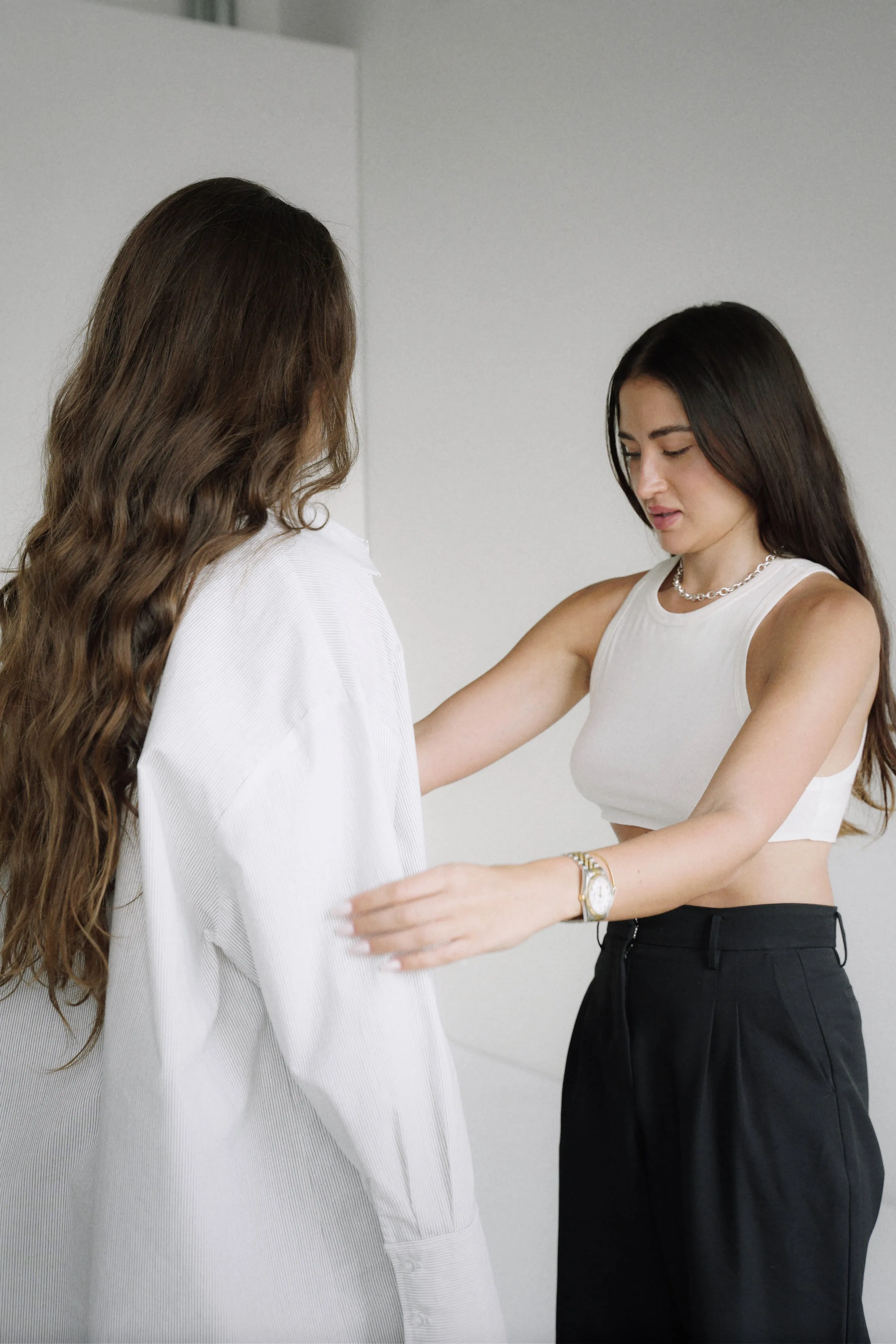Amber Shirt White Black Stripe