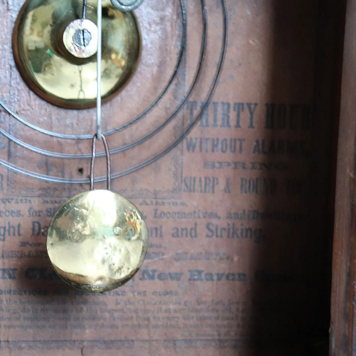 American New Haven Clock Company Rosewood Veneer Steeple 8-Day Shelf Clock