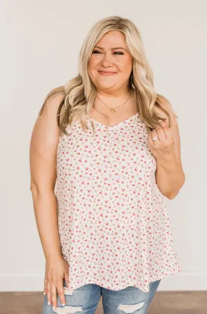 Aspire To Inspire Floral Knit Tank Top- Off-White