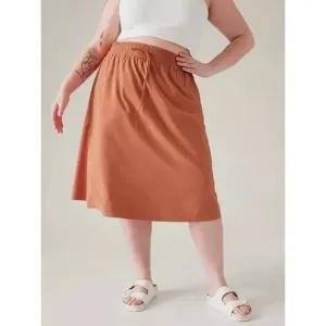 Athleta Arrival MIDI Skirt Size 14 Sunbaked Clay Red NWT Fall Travel Comfort $89