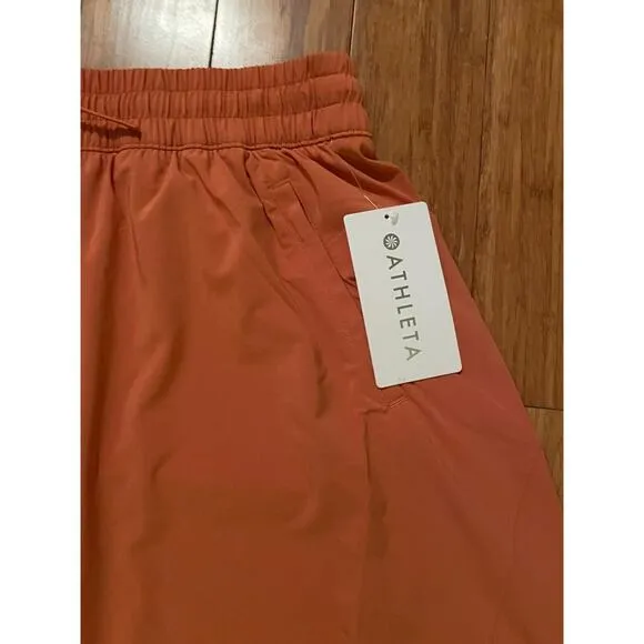 Athleta Arrival MIDI Skirt Size 14 Sunbaked Clay Red NWT Fall Travel Comfort $89