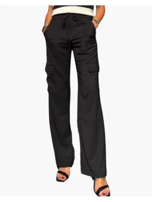 Bevy Flog Sapir Cargo Pants in Black Twill