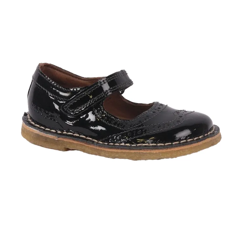 Bisgaard Nero Brogue Patent Mary Janes