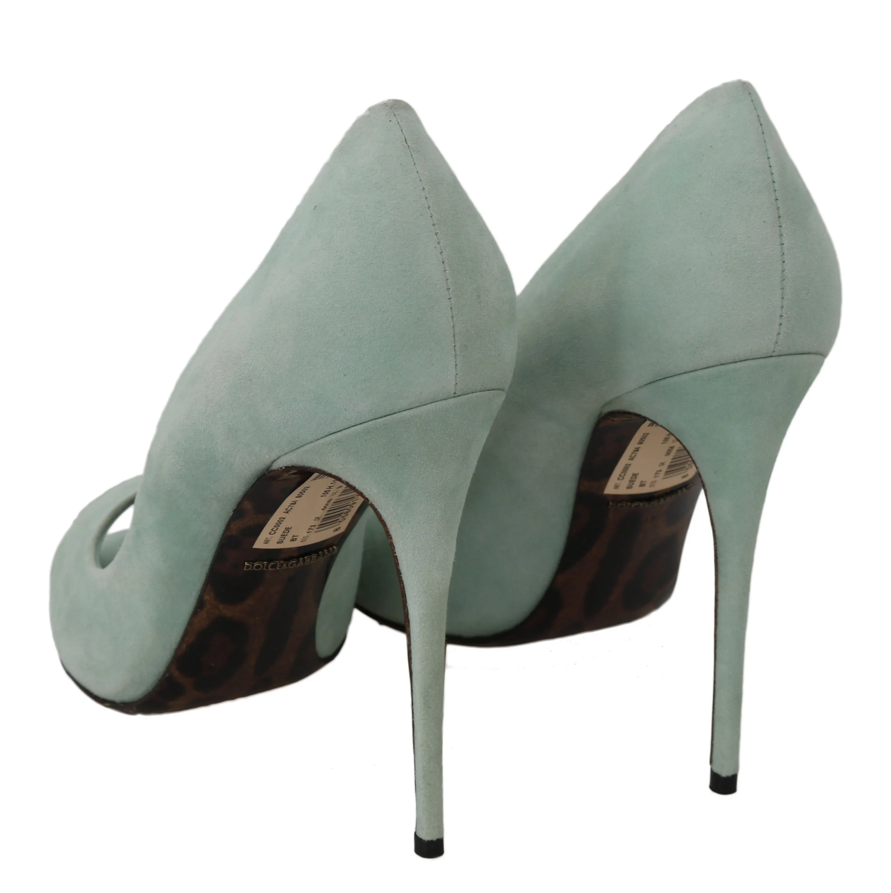 Blue Suede Stiletto Open Peep