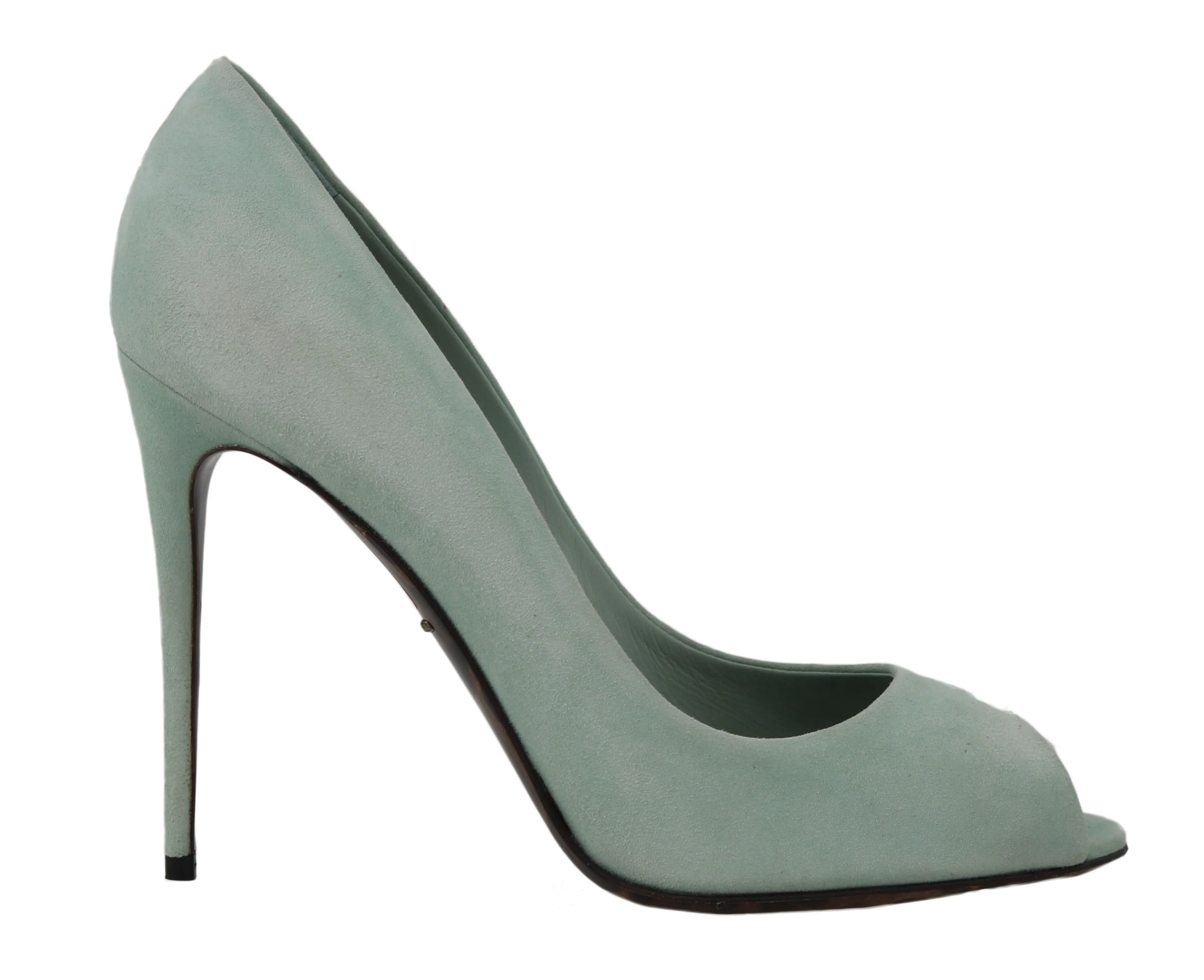 Blue Suede Stiletto Open Peep