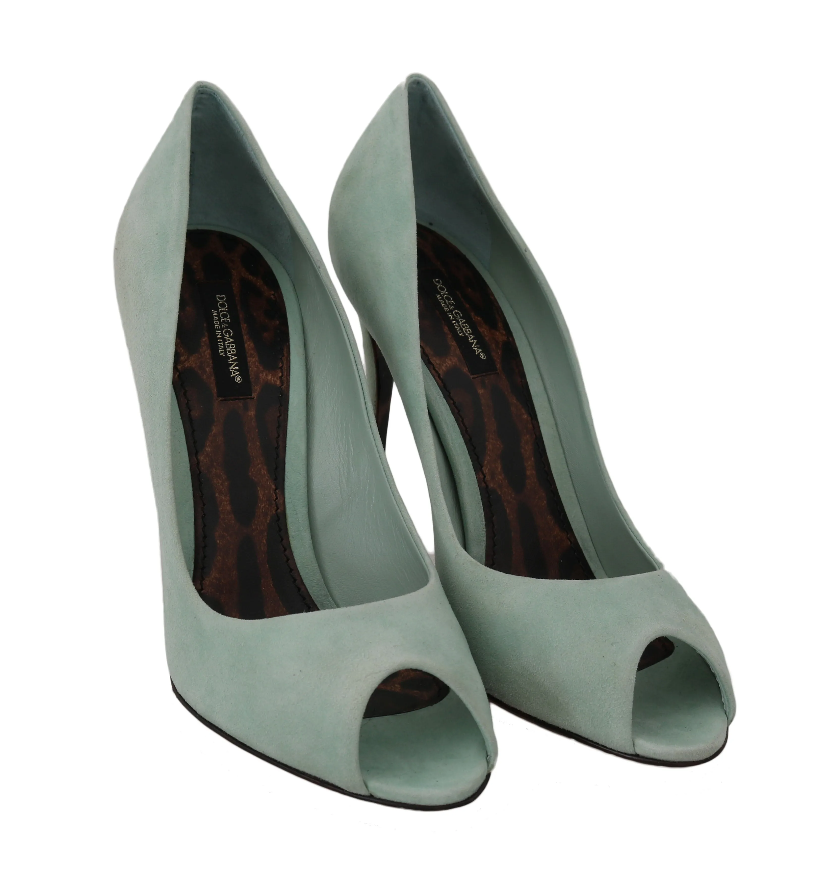 Blue Suede Stiletto Open Peep