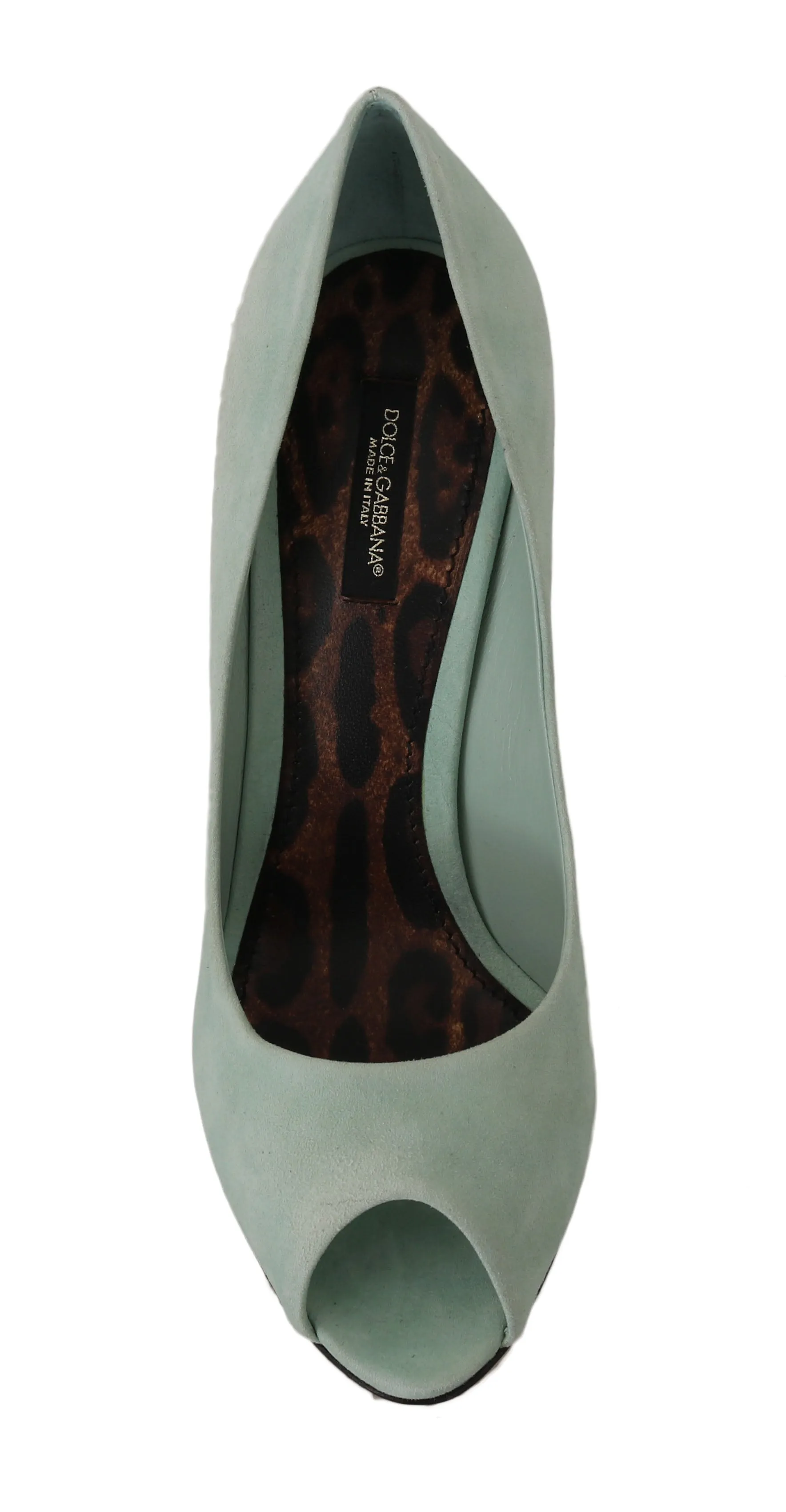 Blue Suede Stiletto Open Peep