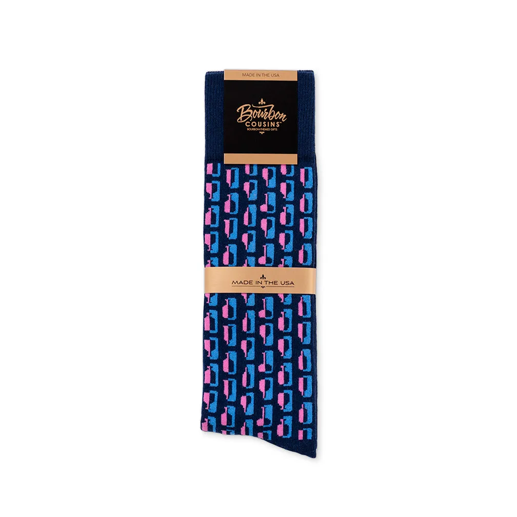 Bourbon Row Bow Tie   Sock Gift Set | Pink   Navy