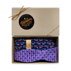 Bourbon Row Bow Tie   Sock Gift Set | Pink   Navy