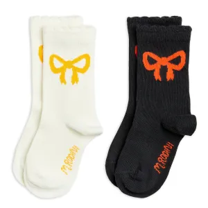 Bow 2-Pack Scallop Socks by Mini Rodini *LAST PIECE 32/35*