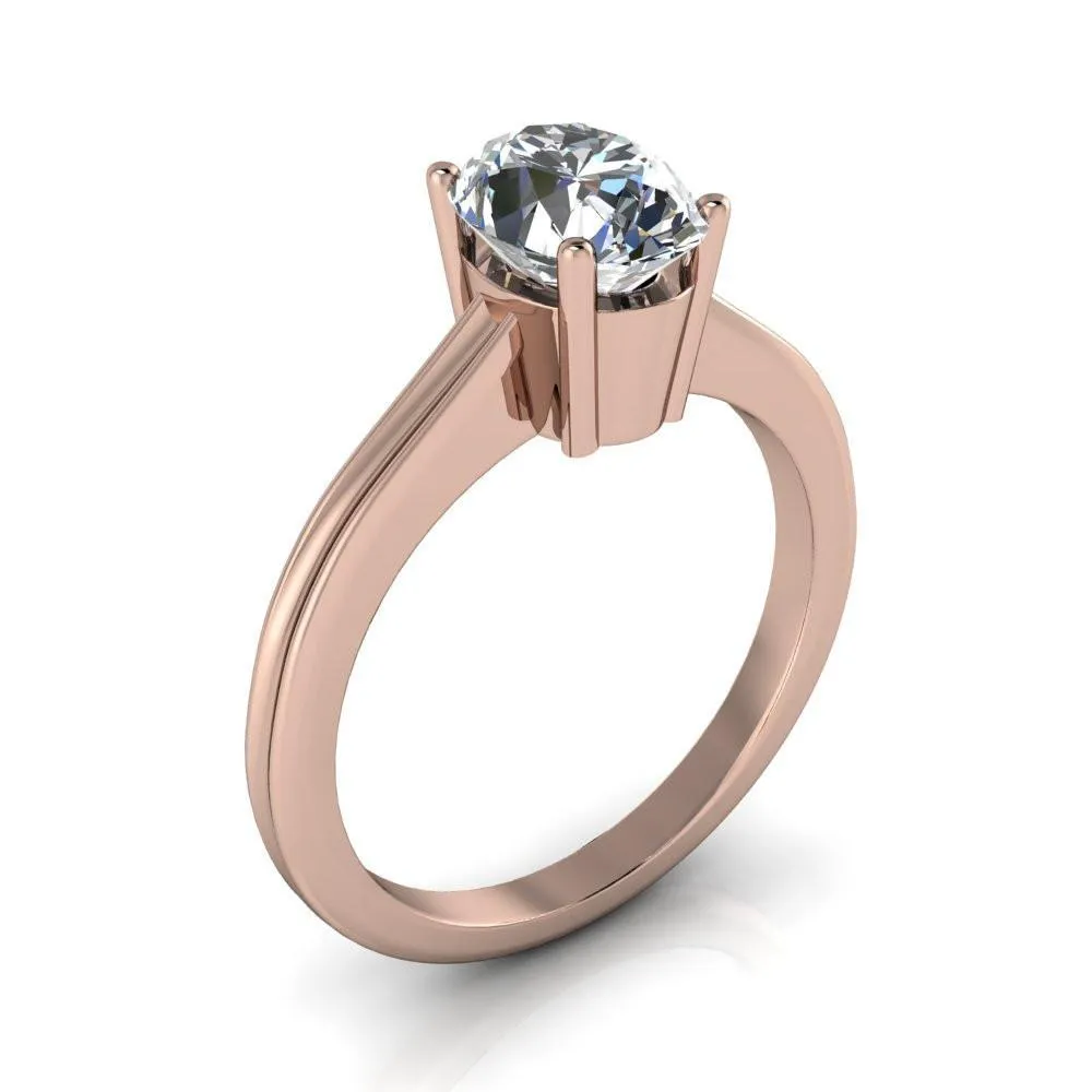 Brogue Oval Center Stone 4 Prong Under Bezel Ring