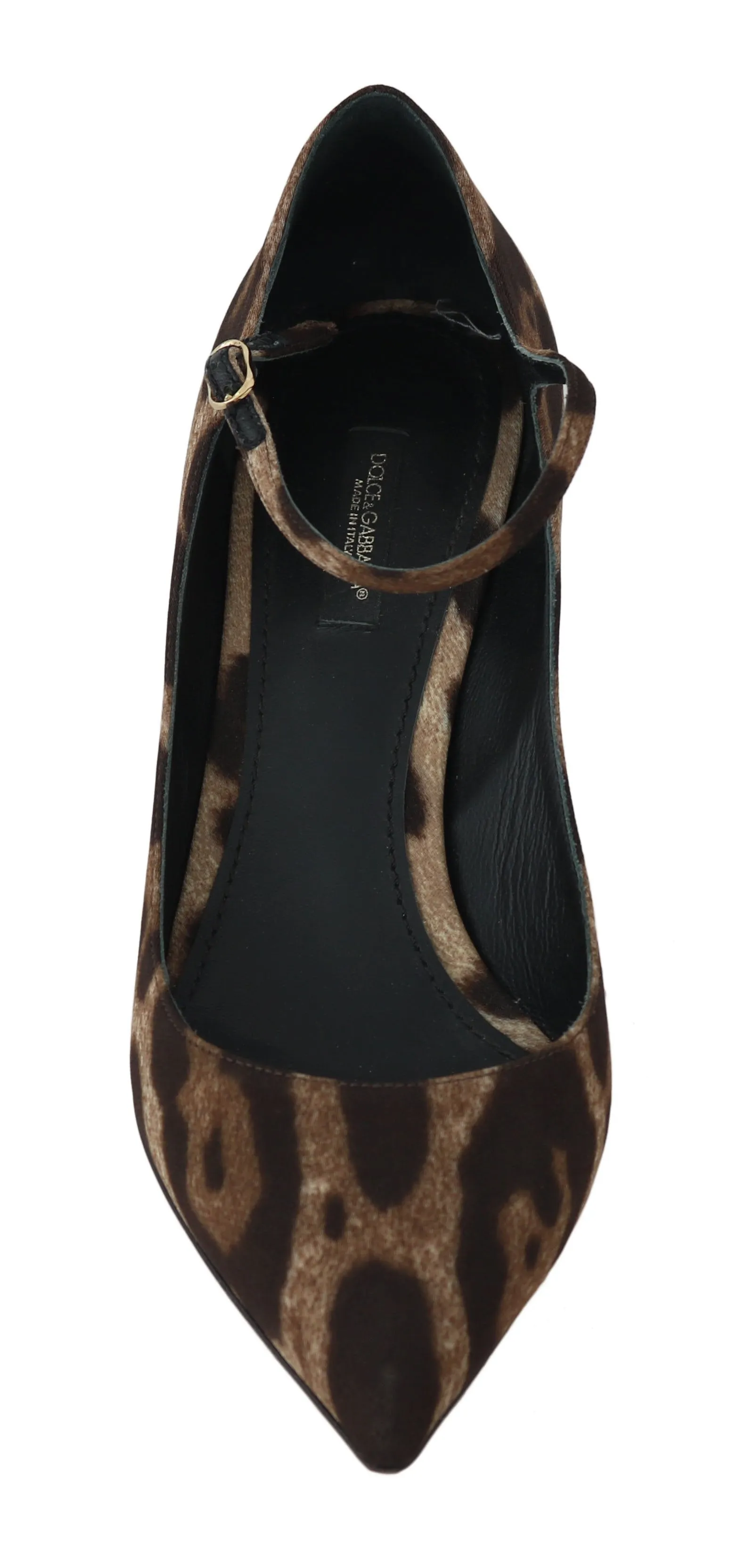 Brown Leopard Silk Raso Ankle Strap