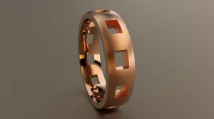 Brushed Rose Gold 6mm Cutout Wedding Band