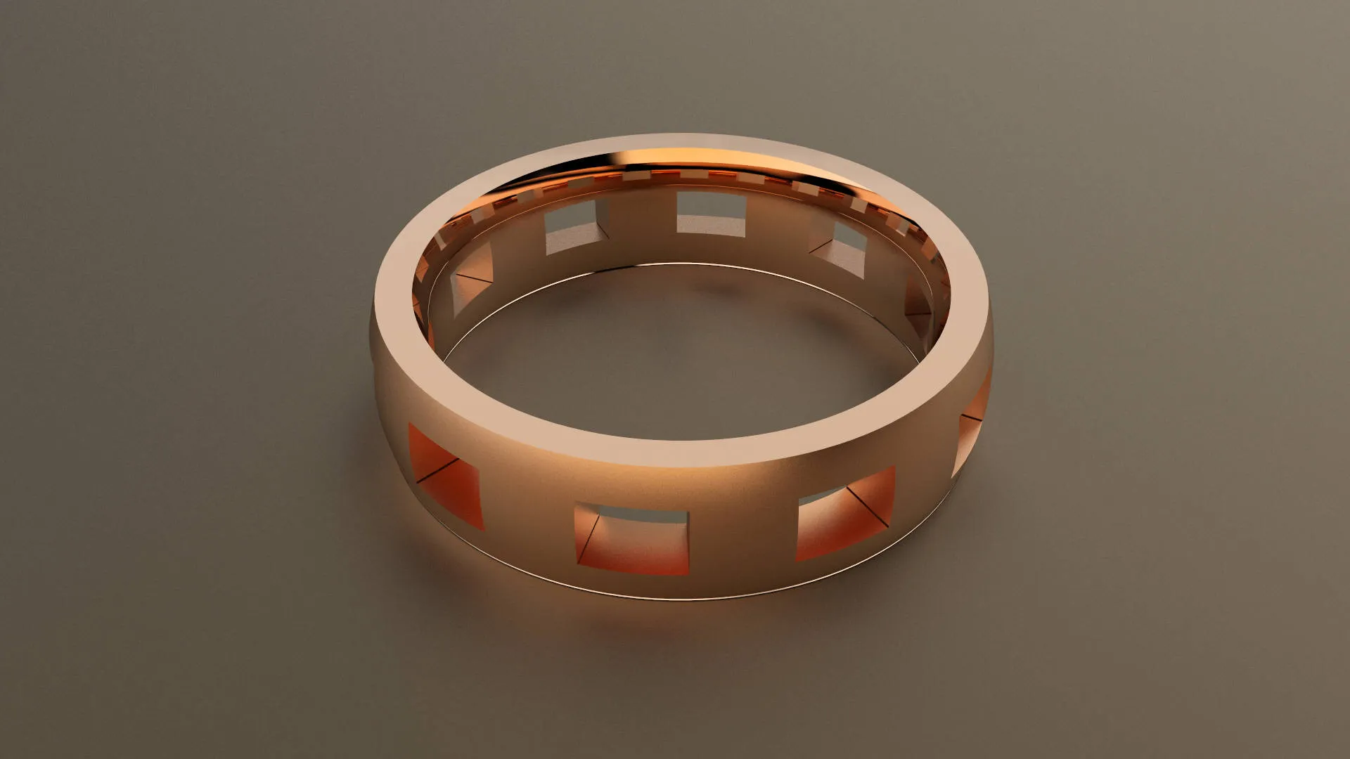 Brushed Rose Gold 6mm Cutout Wedding Band