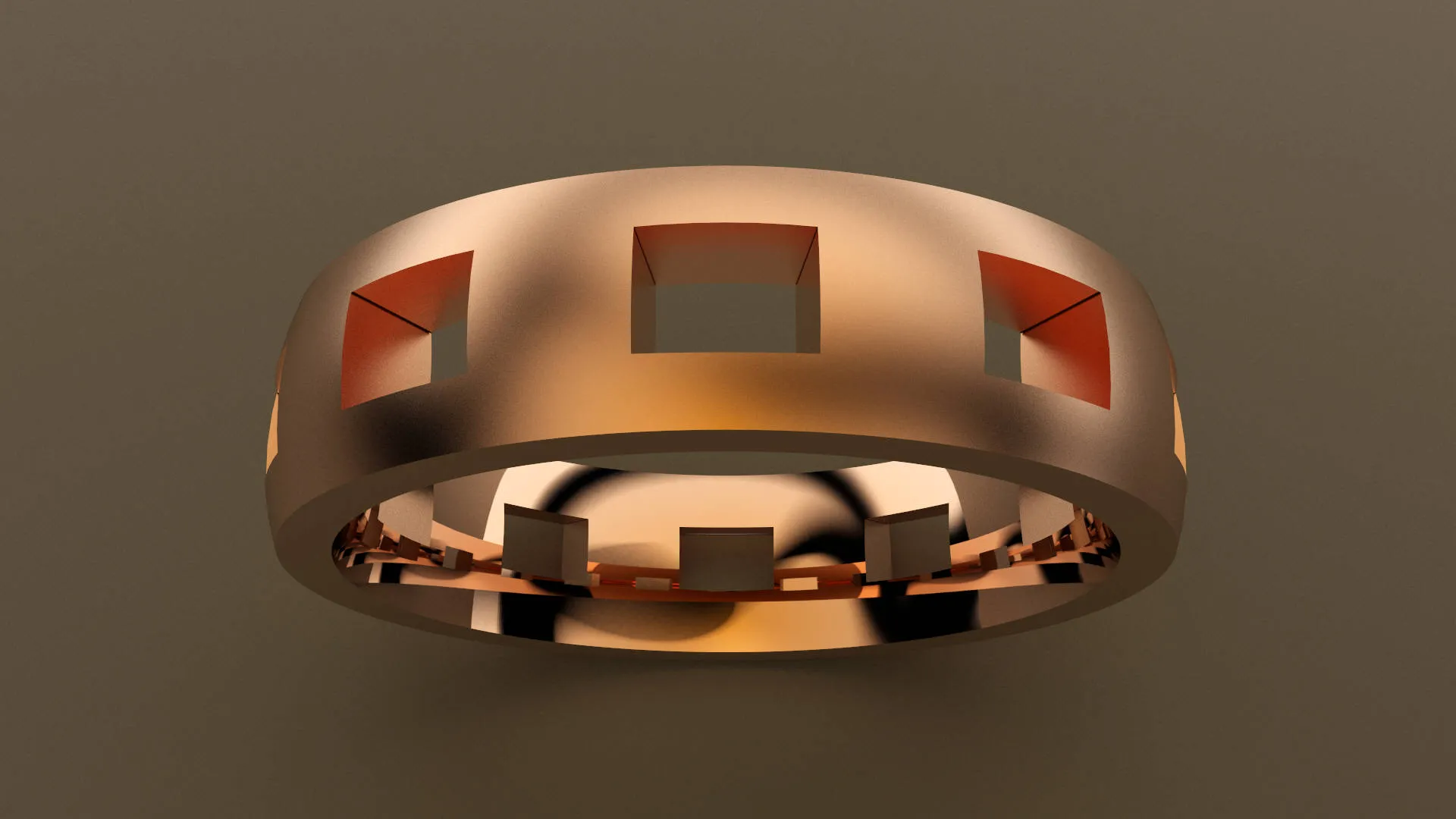 Brushed Rose Gold 6mm Cutout Wedding Band