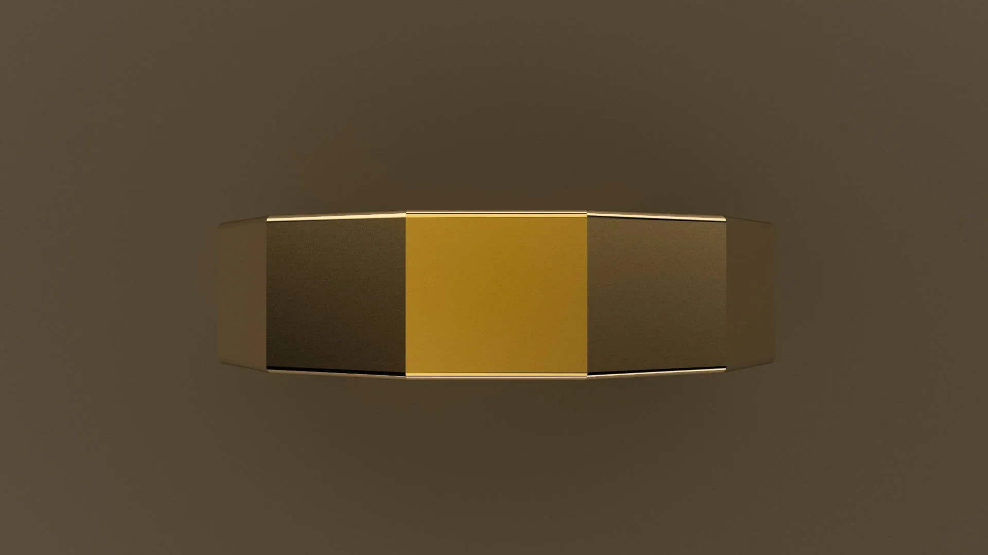 Brushed Yellow Gold 6mm 12 Sided Bolt Wedding Band