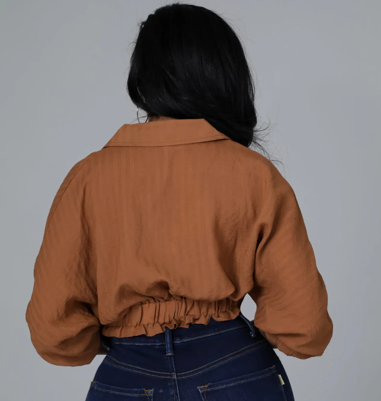 Camel Collar Crop Top