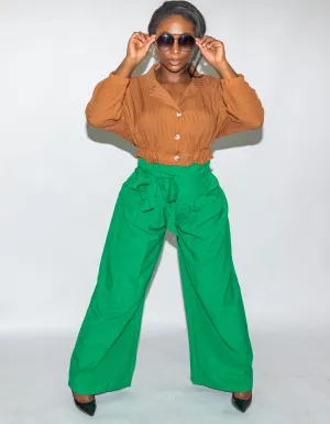 Camel Collar Crop Top