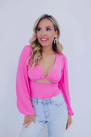 Cassie Cut-Out Crop Top - Pink