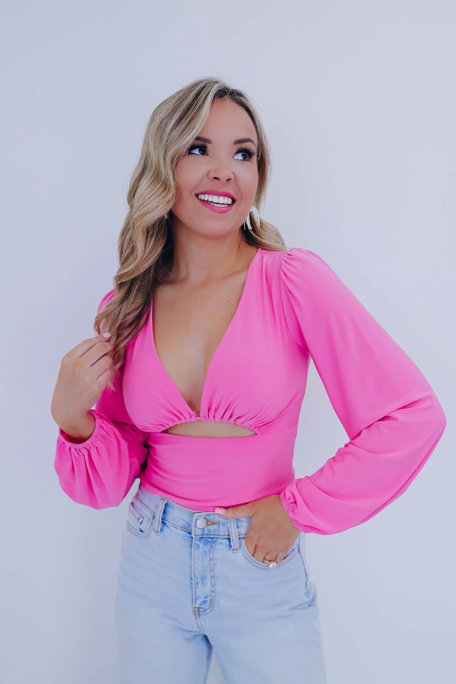 Cassie Cut-Out Crop Top - Pink
