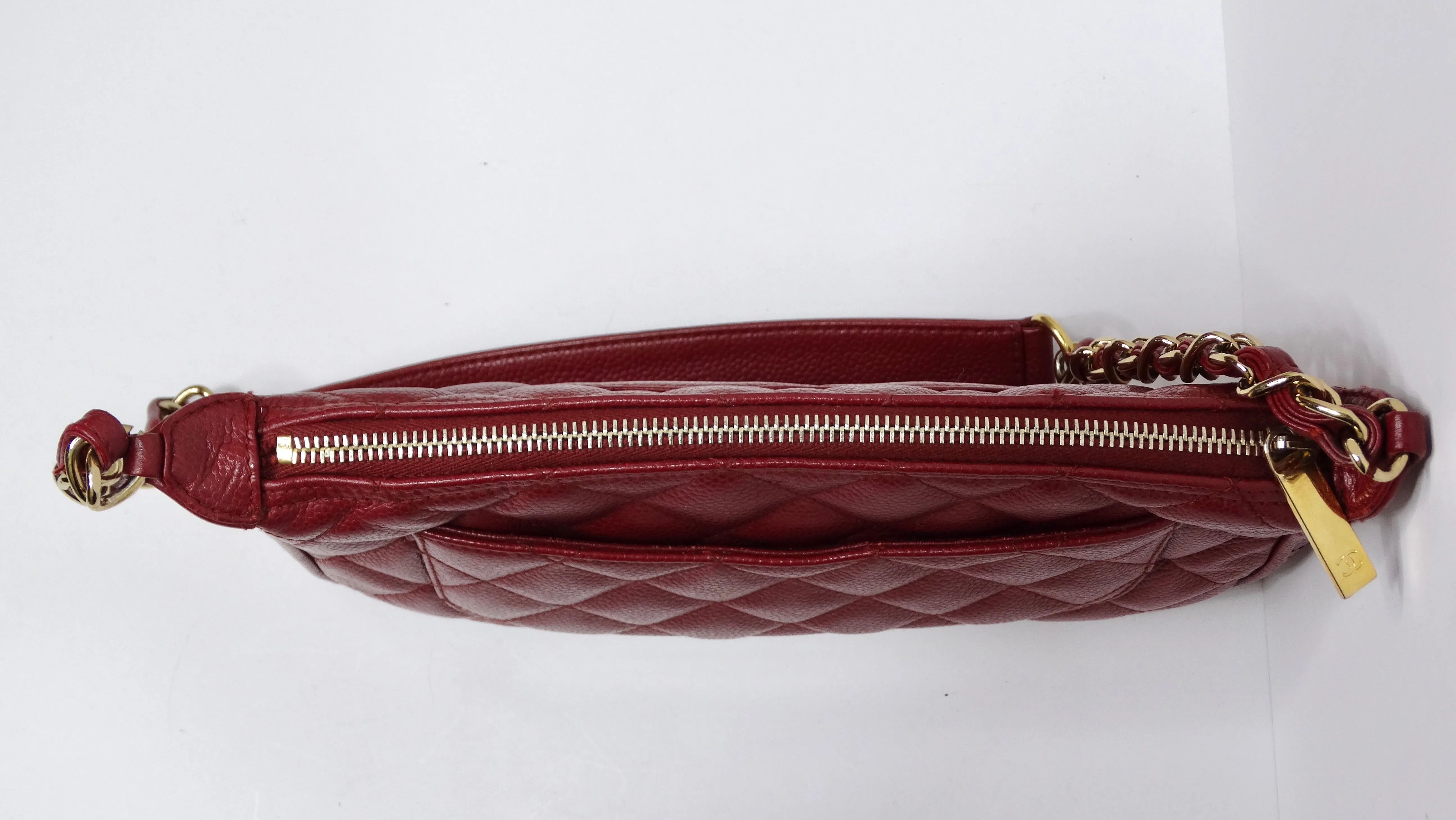 Chanel Timeless CC Red Shoulder Bag in Quilted Caviar