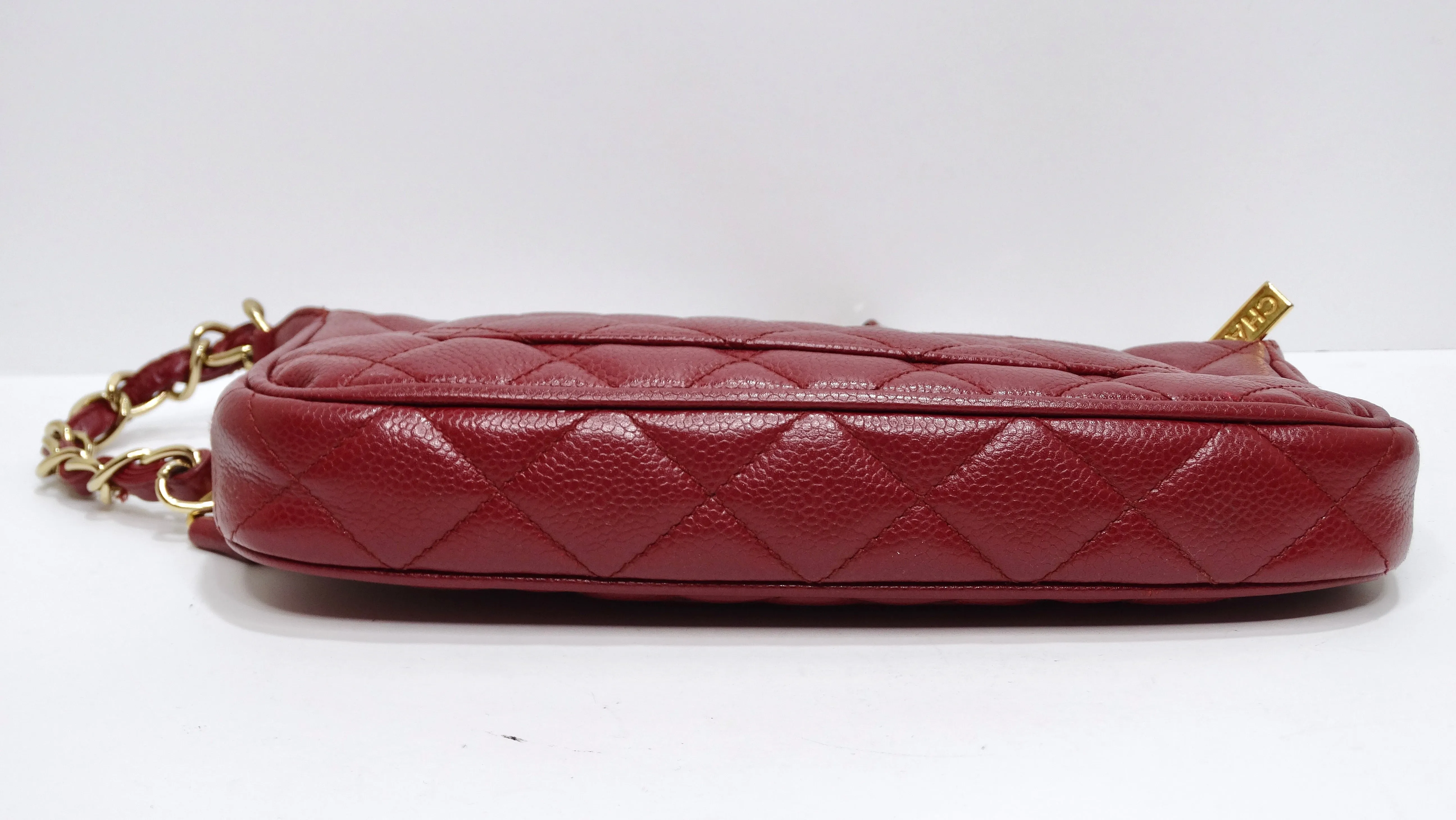Chanel Timeless CC Red Shoulder Bag in Quilted Caviar