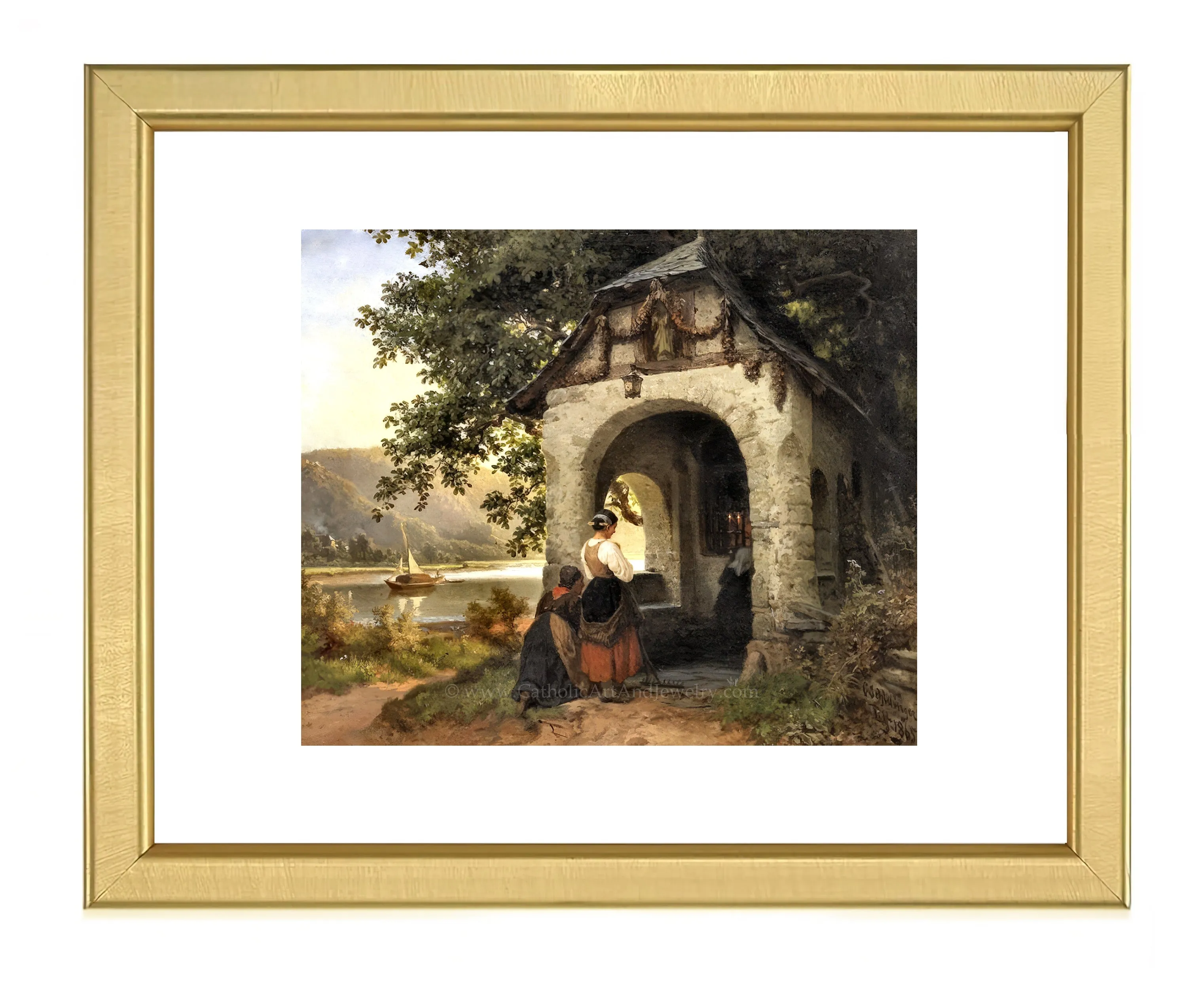Chapel in the Countryside – "Capelle an der Mosel" – Carl Schlesinger – Catholic Art – Catholic Gift – Archival Quality