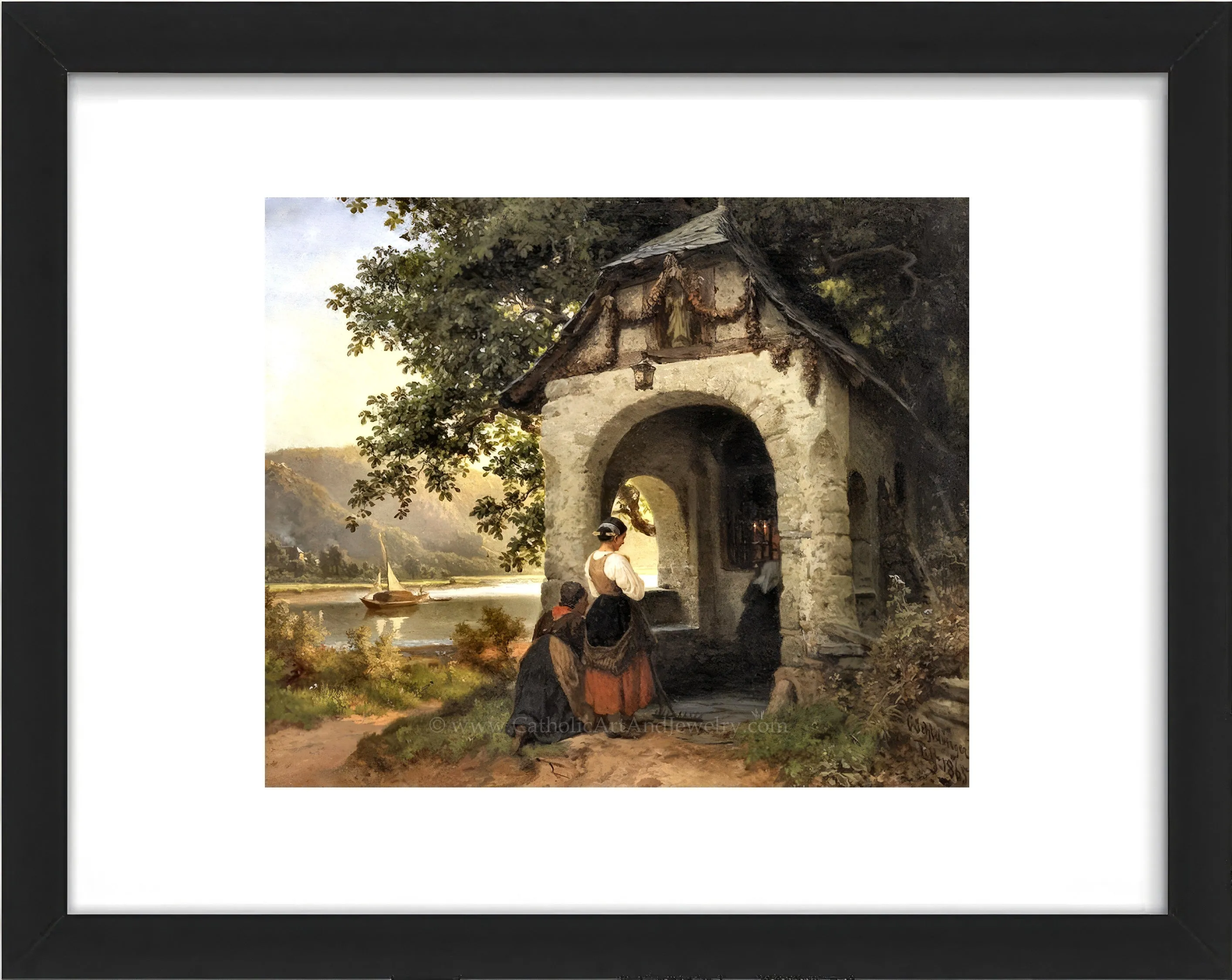Chapel in the Countryside – "Capelle an der Mosel" – Carl Schlesinger – Catholic Art – Catholic Gift – Archival Quality