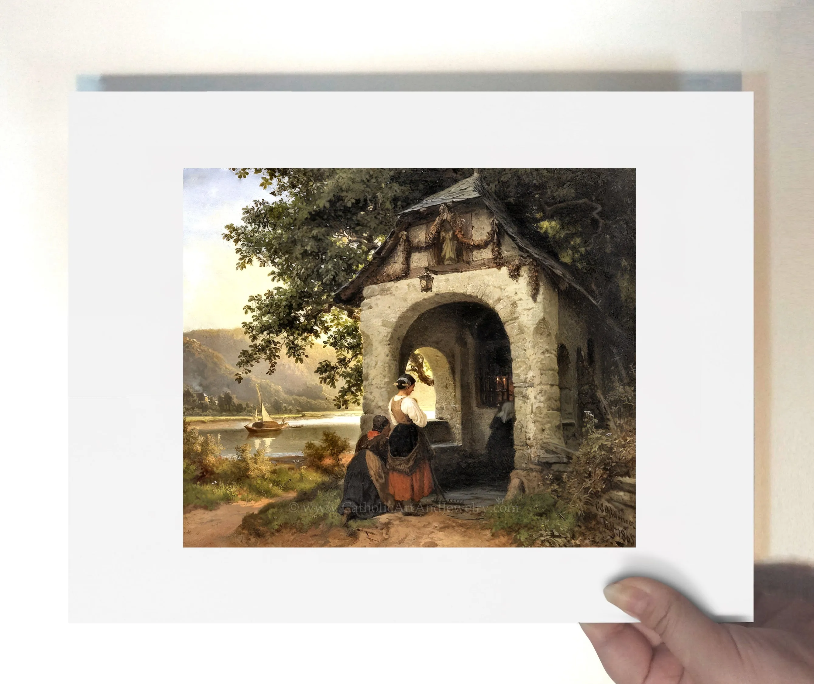 Chapel in the Countryside – "Capelle an der Mosel" – Carl Schlesinger – Catholic Art – Catholic Gift – Archival Quality