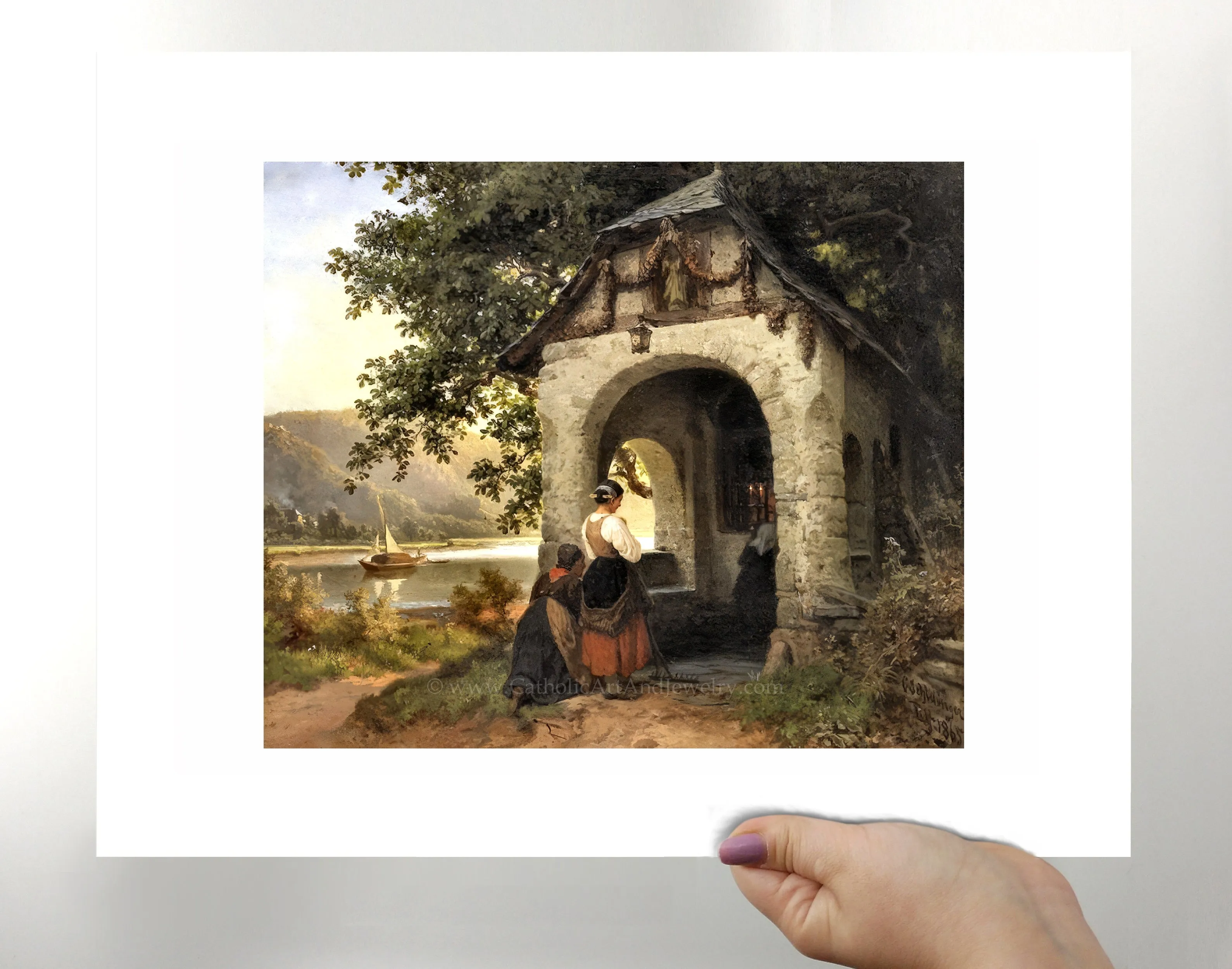 Chapel in the Countryside – "Capelle an der Mosel" – Carl Schlesinger – Catholic Art – Catholic Gift – Archival Quality