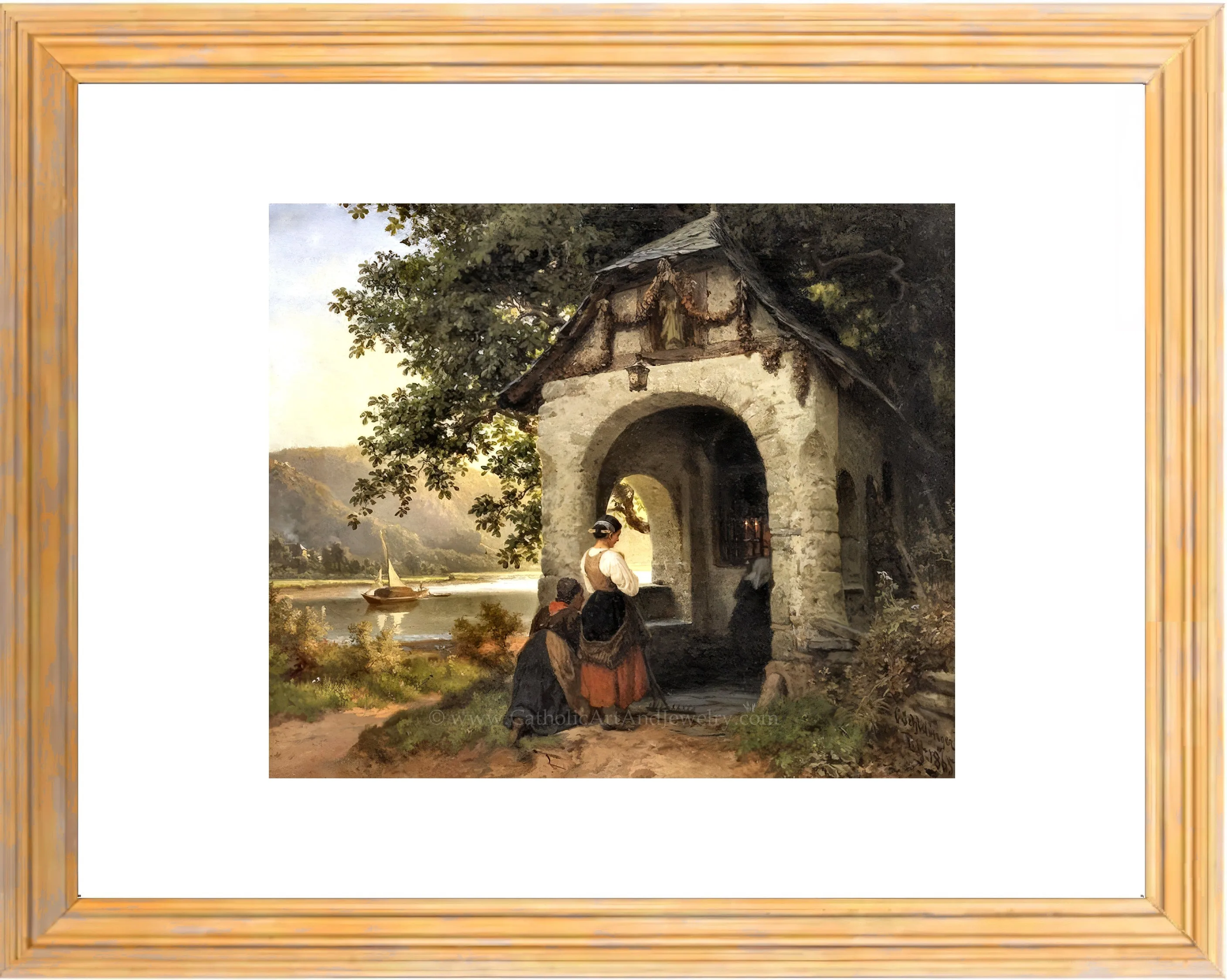 Chapel in the Countryside – "Capelle an der Mosel" – Carl Schlesinger – Catholic Art – Catholic Gift – Archival Quality
