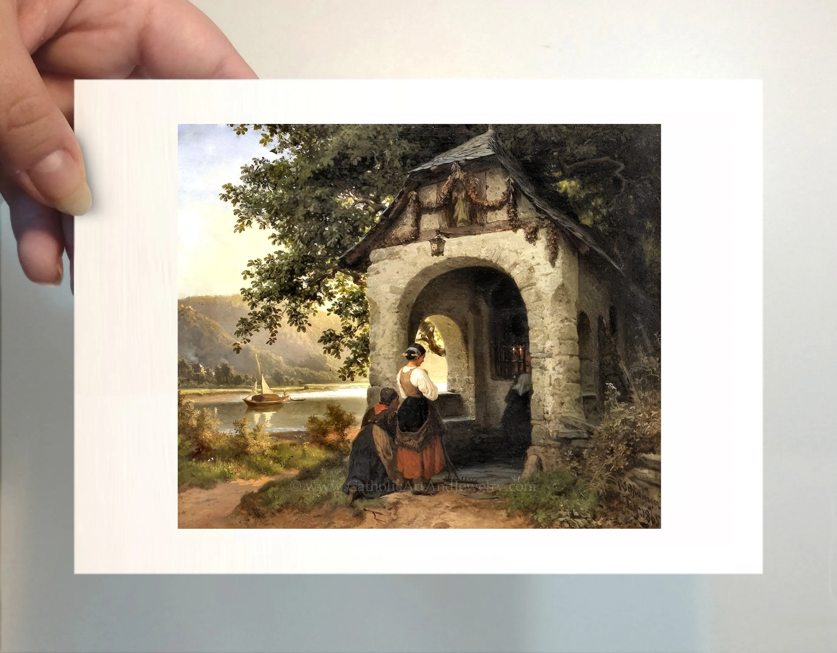 Chapel in the Countryside – "Capelle an der Mosel" – Carl Schlesinger – Catholic Art – Catholic Gift – Archival Quality