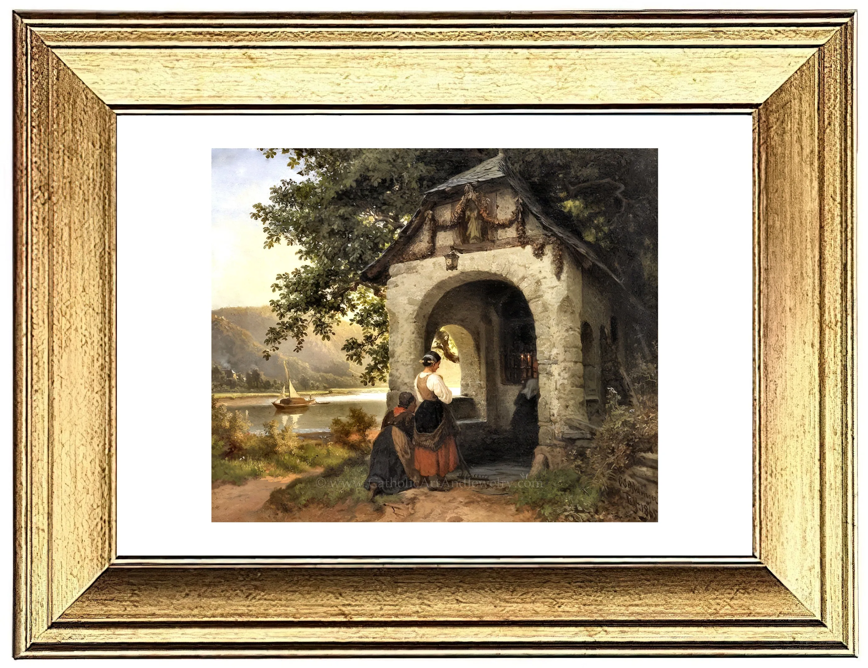 Chapel in the Countryside – "Capelle an der Mosel" – Carl Schlesinger – Catholic Art – Catholic Gift – Archival Quality