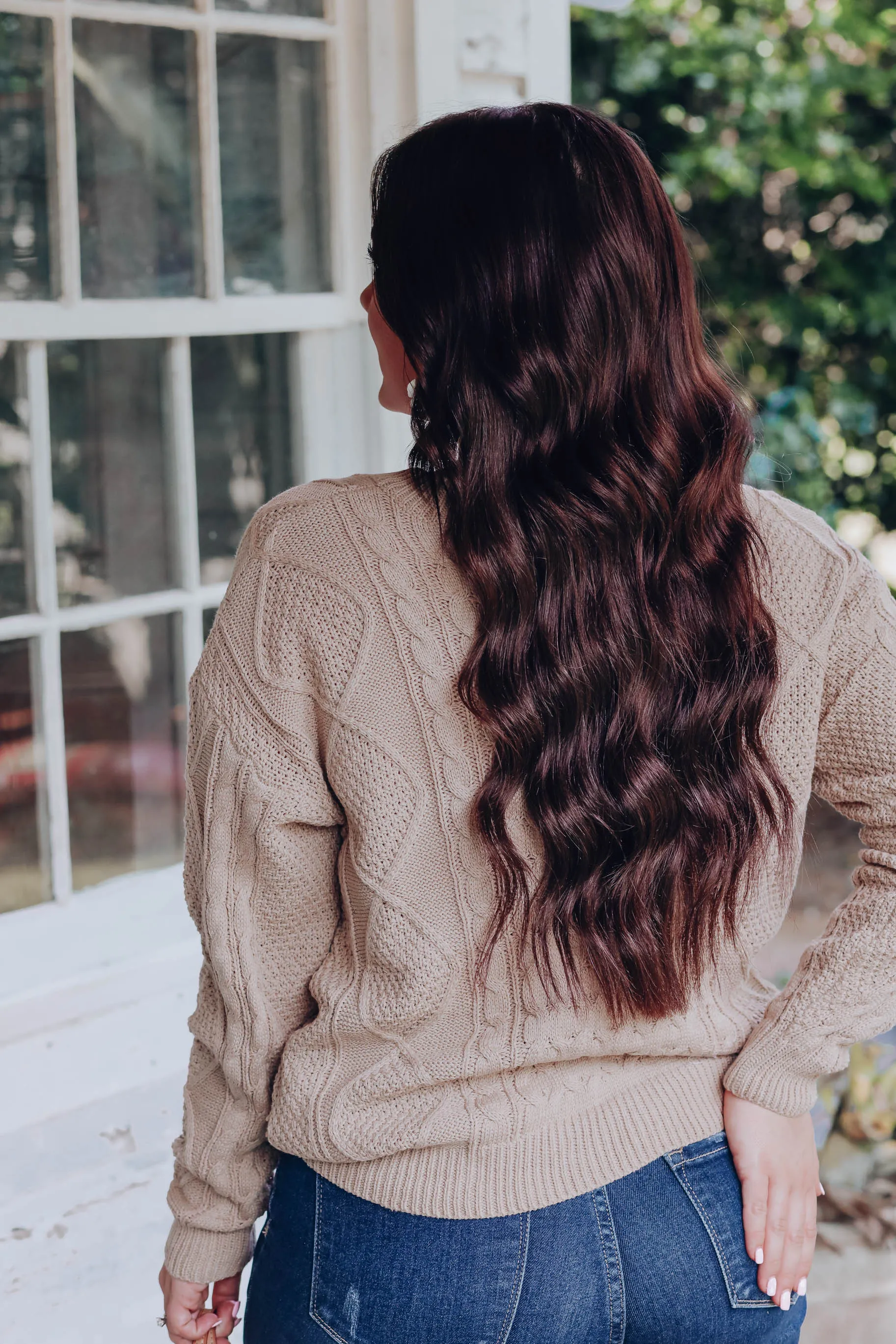 Classic Cable-Knit Sweater - Taupe