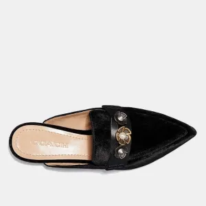Coach Black Velvet Nova Loafer Slides Size 7.5
