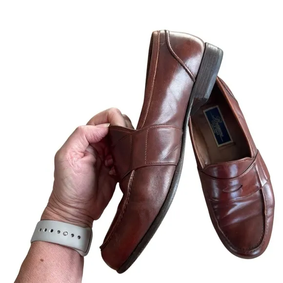 Cole Haan Bragano Men's Loafer Size 9W Brown Leather Penny Slip On Shoe Moc Toe