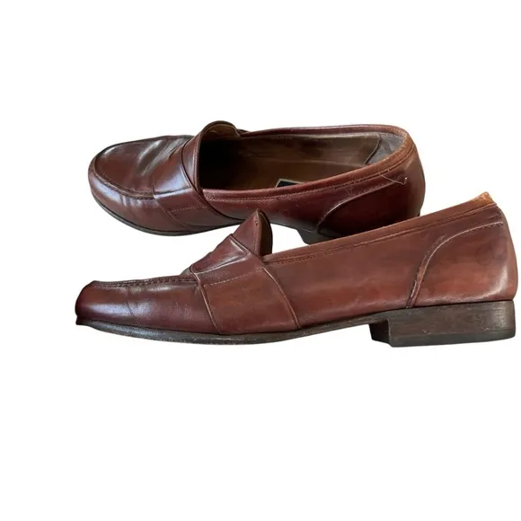 Cole Haan Bragano Men's Loafer Size 9W Brown Leather Penny Slip On Shoe Moc Toe