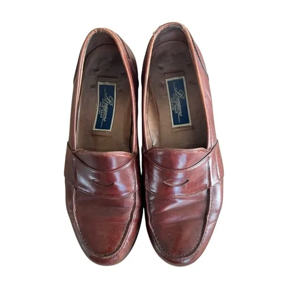 Cole Haan Bragano Men's Loafer Size 9W Brown Leather Penny Slip On Shoe Moc Toe