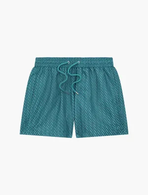 COPACABANA HERRINGBONE JACQUARD SPORT SWIM SHORTS