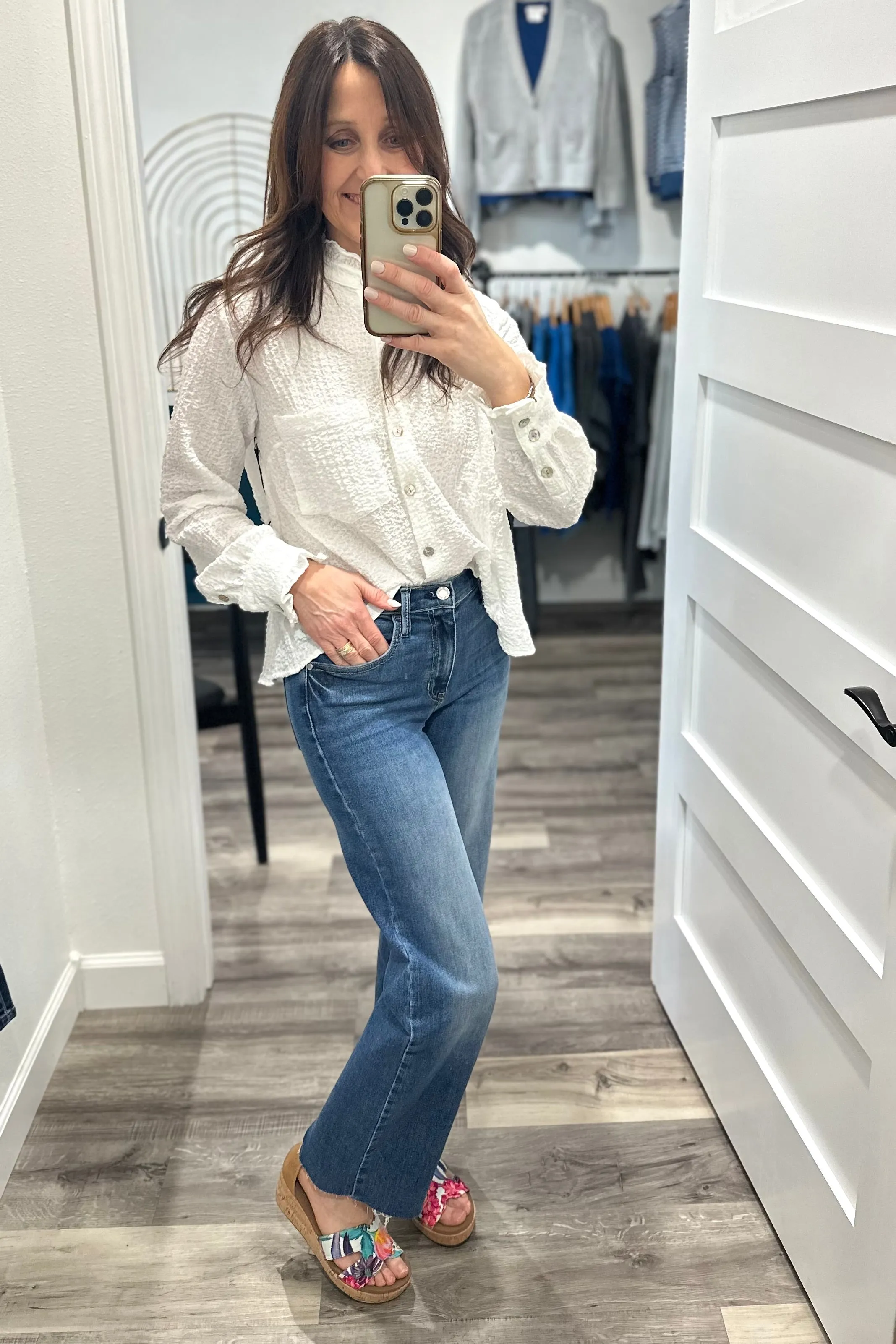 Corky's Rom Com White Floral Sandals