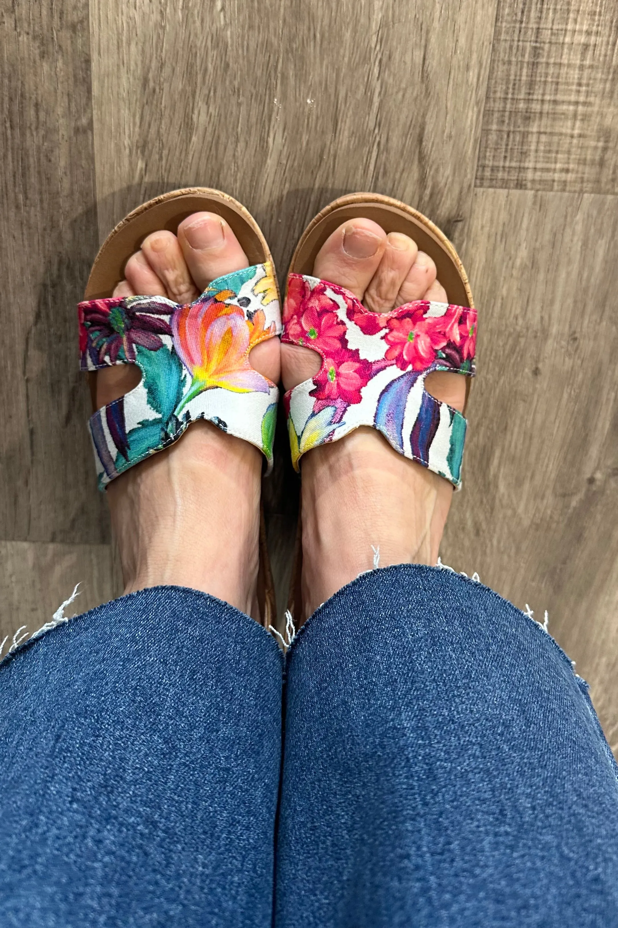 Corky's Rom Com White Floral Sandals