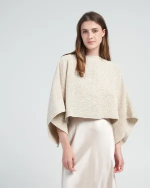 crop top with lurex - pearl