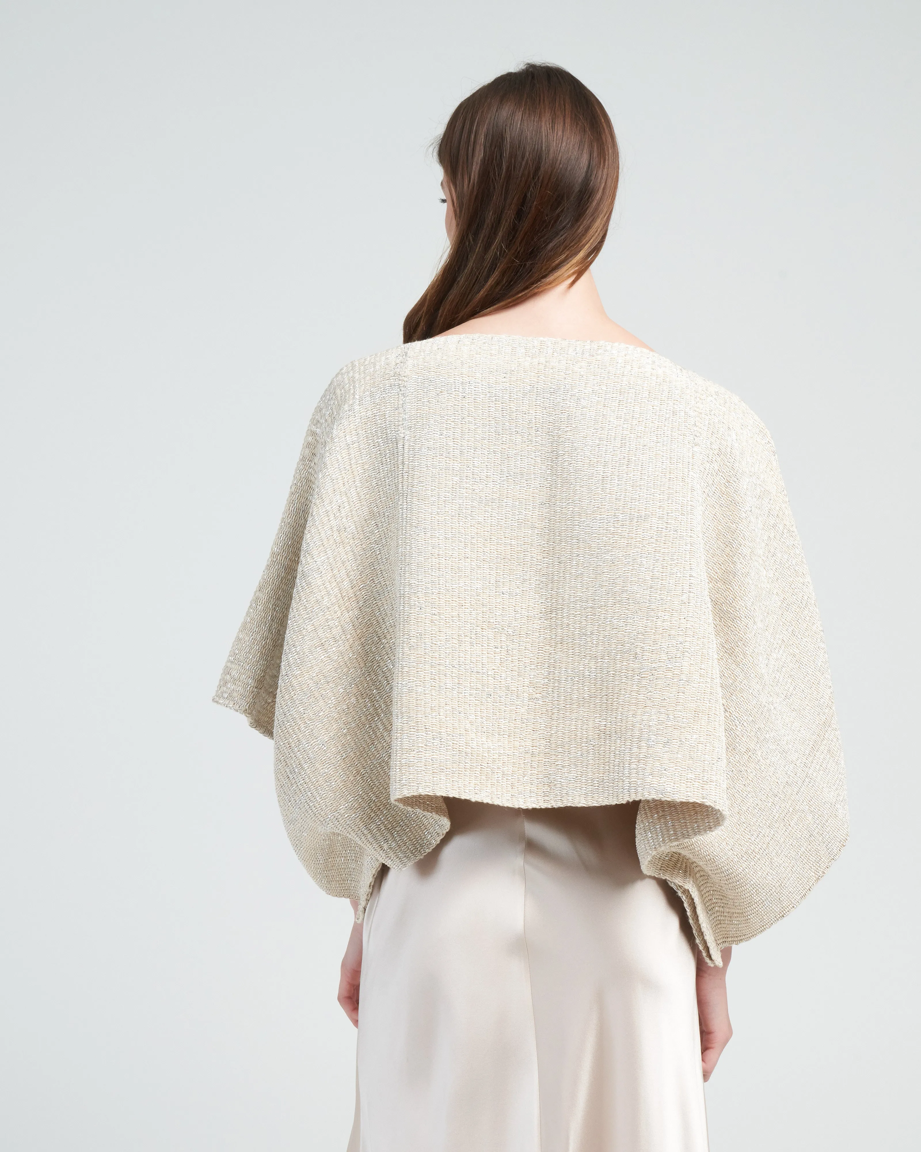 crop top with lurex - pearl