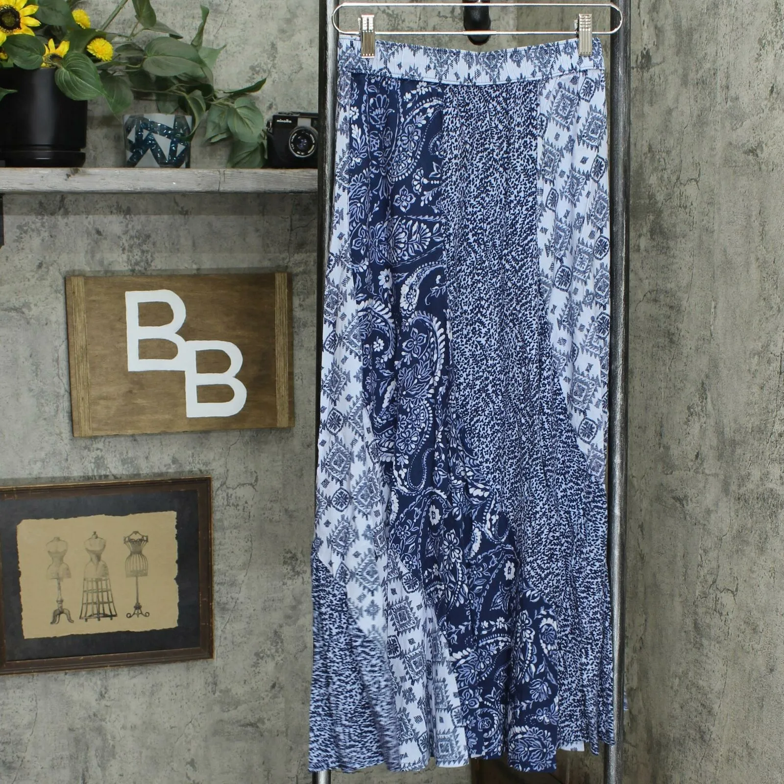 DG2 by Diane Gilman Women's Patchwork Maxi Skirt