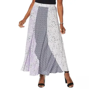 DG2 by Diane Gilman Women's Patchwork Maxi Skirt